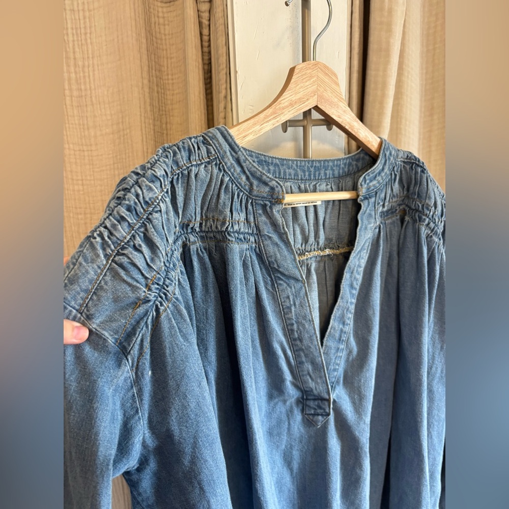 Like new Free People Denim Tunic Top- Small - Picture 5 of 11
